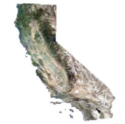 Zoomed-out image of California as seen in NAIP 2020 imagery
